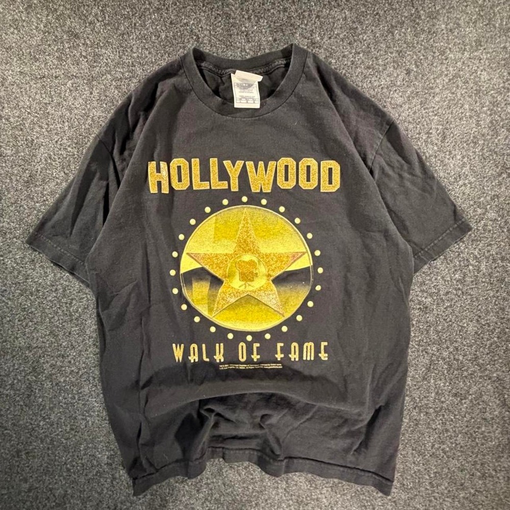 Vintage 2001 Hollywood Walk of Fame Graphic T Shirt Mens Large AAA Alstyle Y2K